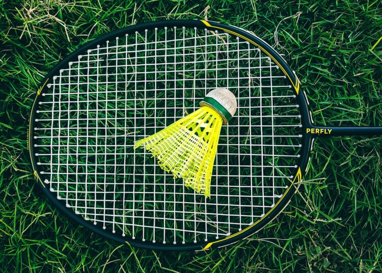 Badminton i lopta na travi