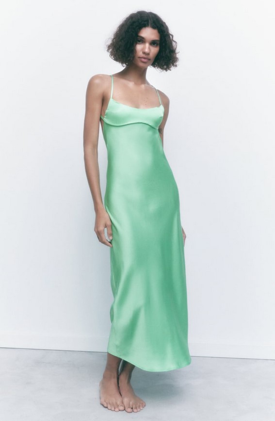 satenska haljina zara