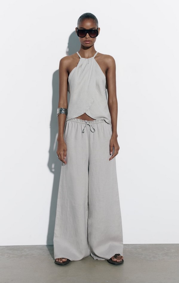 zara ljetni laneni top