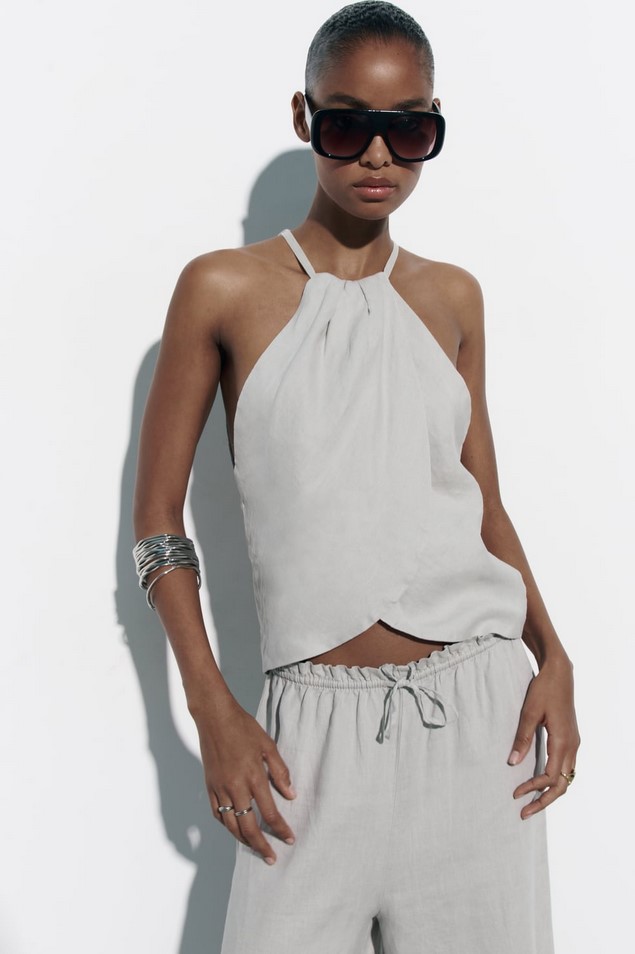 zara ljetni laneni top