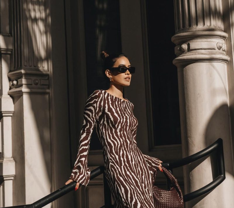 Mango zebra haljina