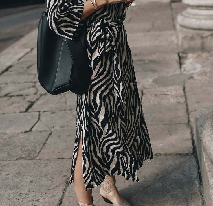 Mango zebra haljina