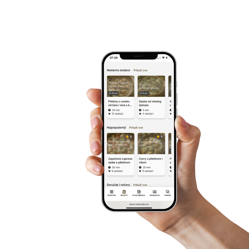 Iva Dorić aplikacija za planiranje prehrane