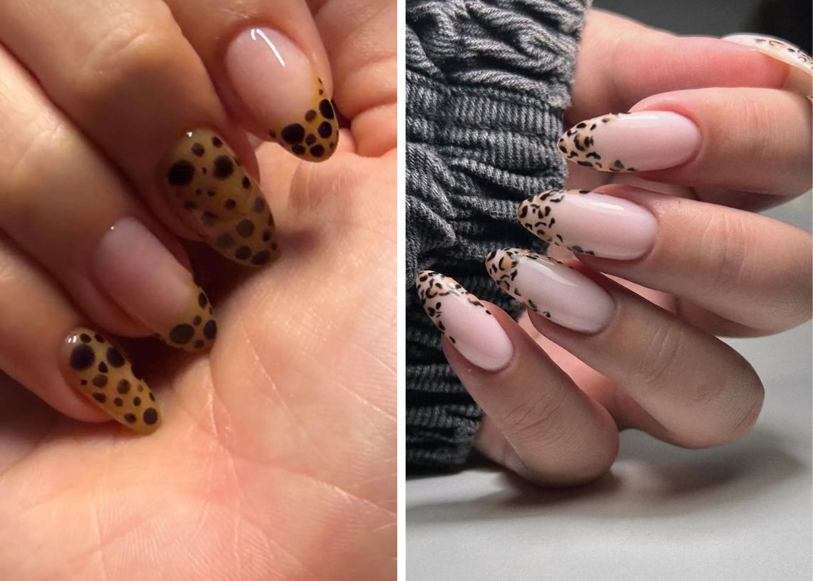 hailey bieber cheetah manikura