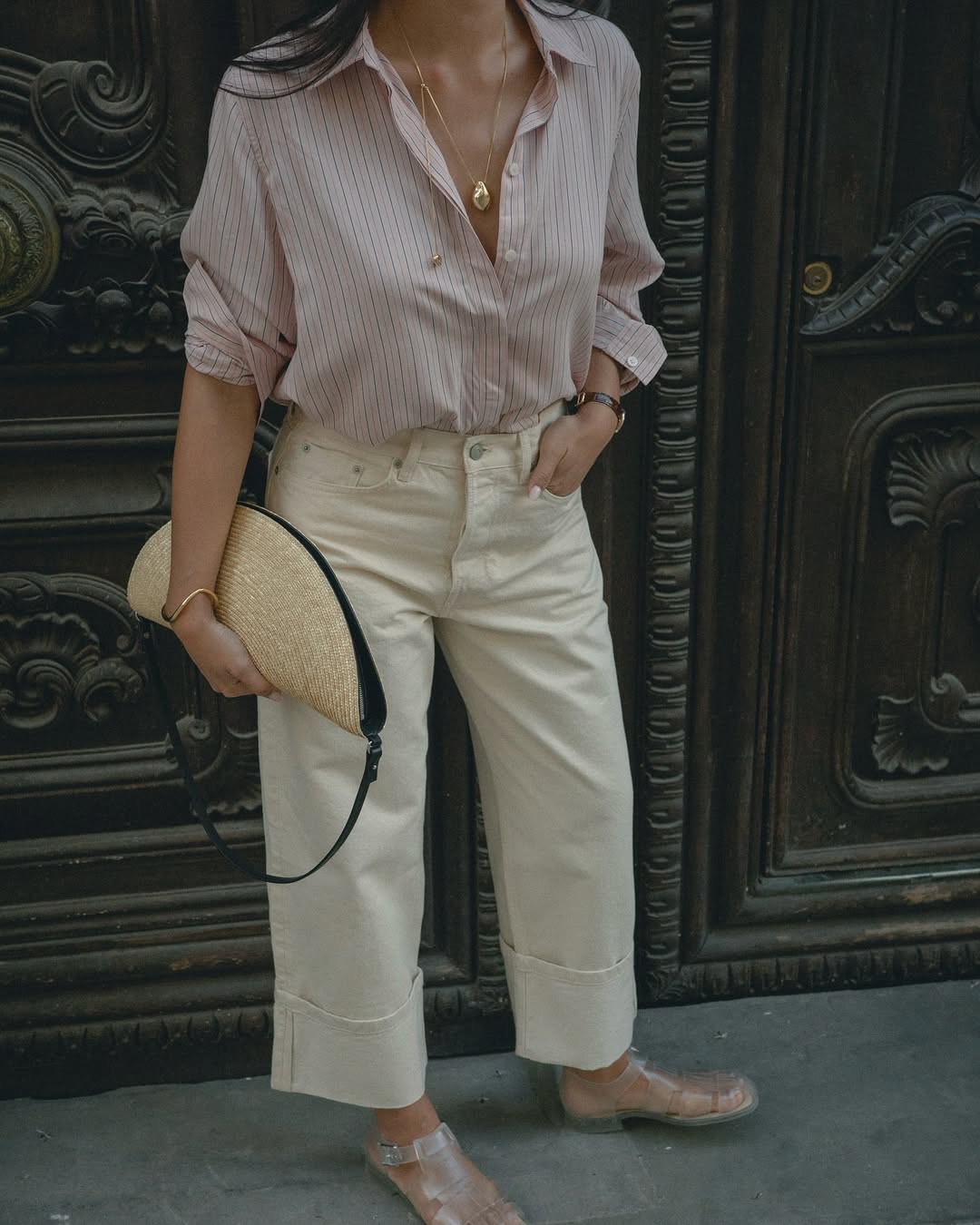 Beige traperice