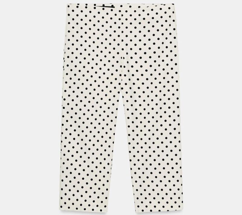 Zara točkaste capri hlače Hailey Bieber