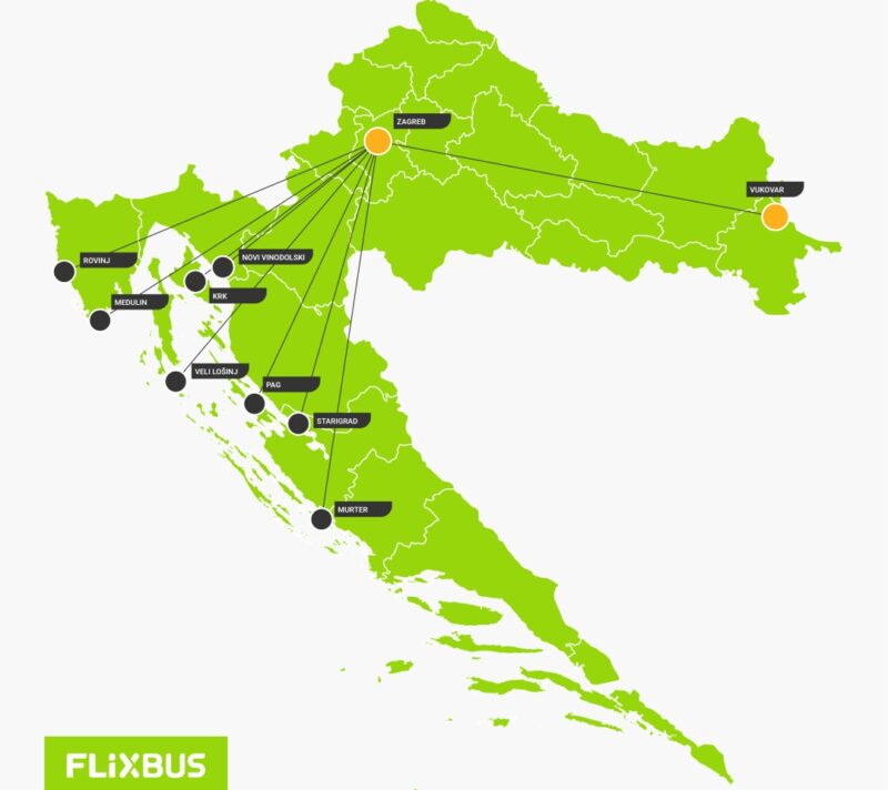 FlixBus ovog ljeta povezuje 272 mjesta diljem Hrvatske